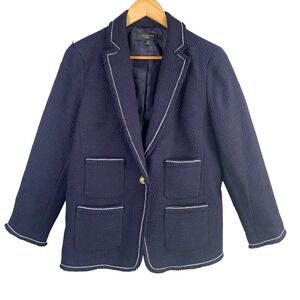 Talbots Blazer Womens 12 Petite Textured Tweed Preppy‎ Old Money Career Chic